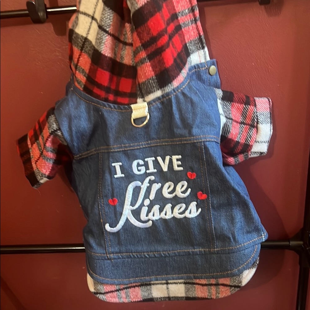 Plaid and Denim Dog Hoodie